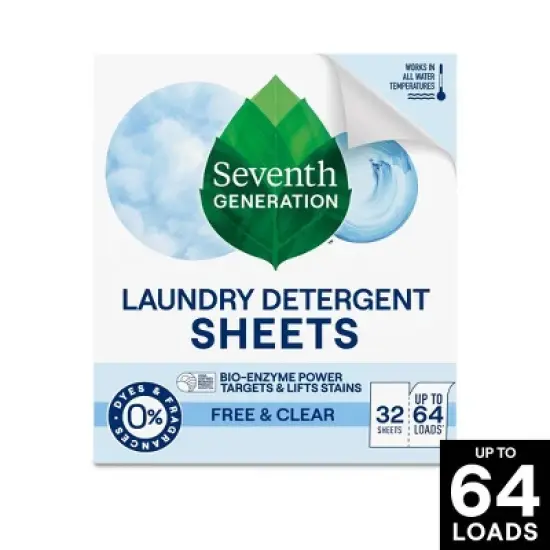 Seventh Generation Laundry Detergent Sheets - Free & Clear - 32ct image {6}