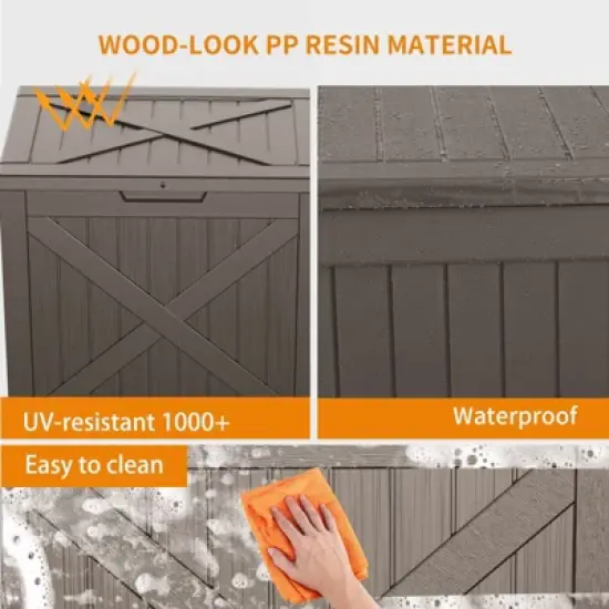 Kumasinova 31.2 Gal Outdoor Storage Deck Box,PP Resin Garden Seat Box with Storage,Versatile Utility Storage Box,Waterproof & UV Protected image {3}