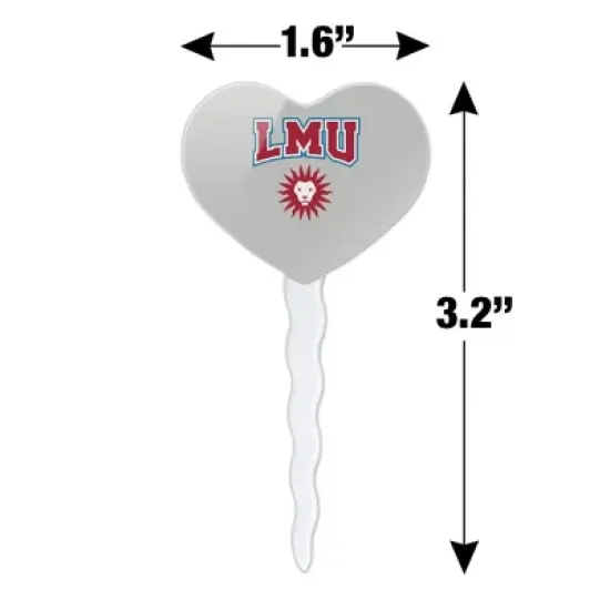 NCAA Loyola Marymount University Lions Heart Love Cupcake Picks Toppers Decoration Set of 6 image {5}