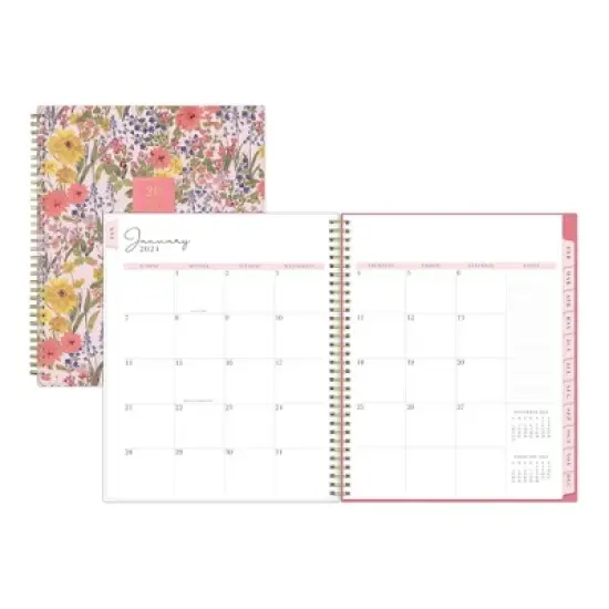 Rachel Parcell 2024 Planner 8.5"x11" Weekly/Monthly Wirebound Emily Pink image {3}