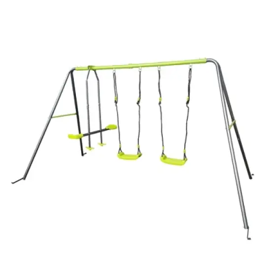 Gulches Green interesting swingset with plastic safe swing set 440lbs for outdoor playground for age 3-8 years with face to face without tee image {3}