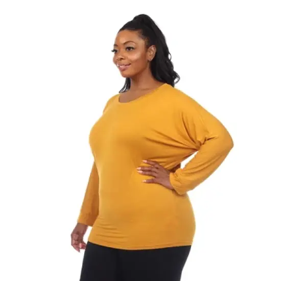 Plus Size Banded Dolman Top - White Mark image {1}