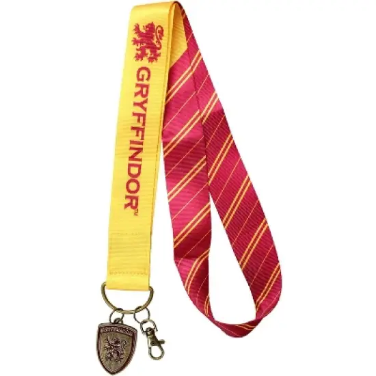Harry Potter ID Lanyard With 2" Embossed Metal House Charm Pendant Gryffindor image {3}