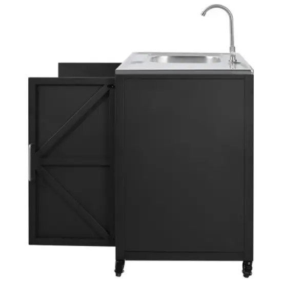 Whisen Outdoor Modular Kitchen Sink with Cabinet - Matte Black image {11}