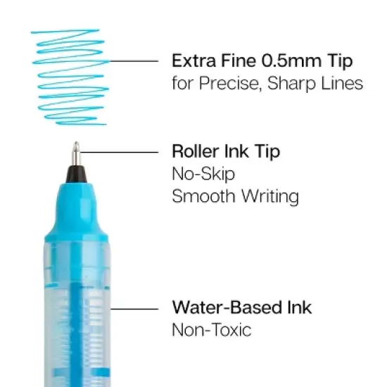 KINGART PRO Liquid Roller Ink Pens, 10 Colors image {3}