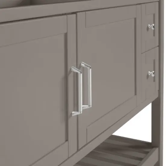 Alaterre Furniture 60" Bennet Vanity Cabinet Gray: Wood Composite, Freestanding Base, 34" Height image {5}