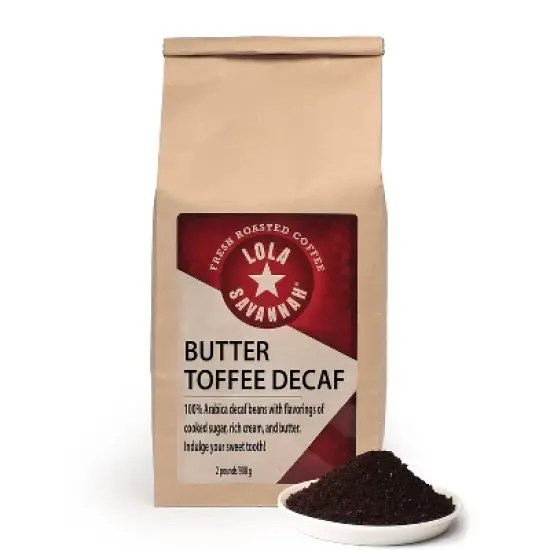 Lola Savannah Butter Toffee Ground Decaf Coffee - 32oz image {9}