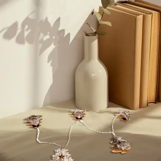 Perfect Holiday 10 LED Battery Operated String Light with Wooden Christmas Tree - Warm White image {3}