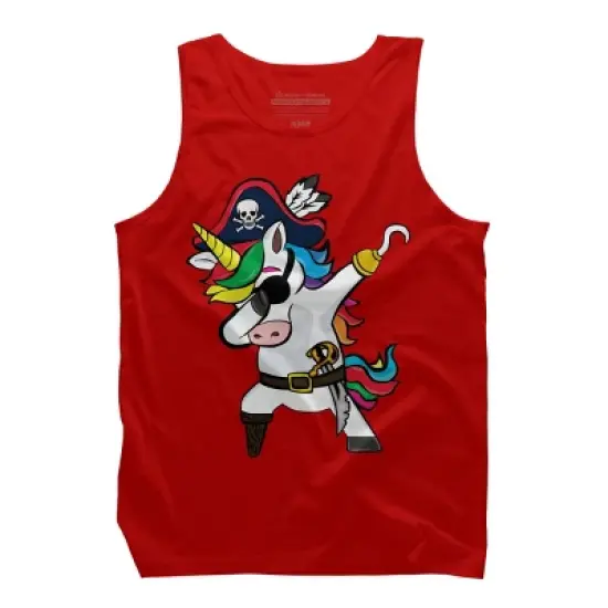 Men's Design By Humans Dabbing Dance Pirate Unicorn Gifts Funny Halloween Costume Gift By lukesstore Tank Top image {5}