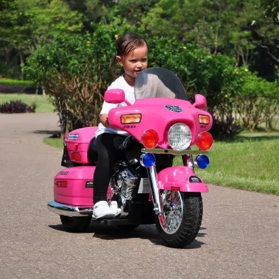Kid Motorz 12V Police Motorcycle Powered Ride-On - Pink image {3}