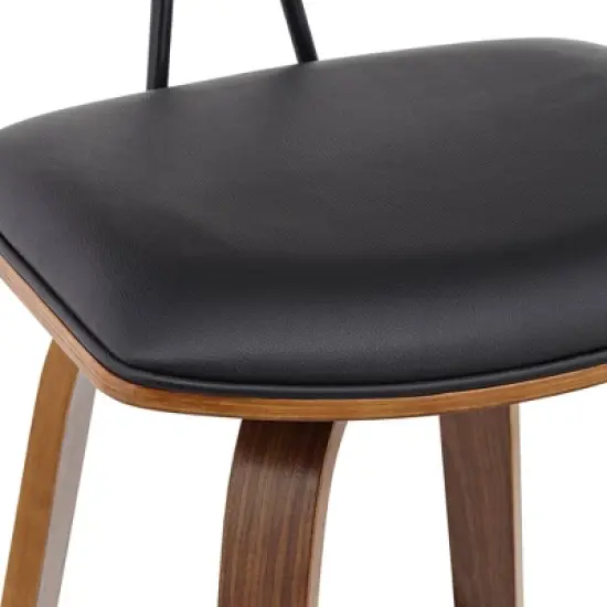 Elm Lane Westwood Wood Swivel Bar Stools Set of 2 Natural 31" High Farmhouse Rustic Black Faux Leather for Kitchen Counter Height Island image {4}