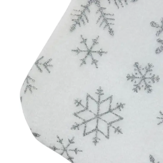 Northlight 19" White and Silver Snowflakes Christmas Stocking image {5}