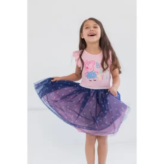 Peppa Pig Girls Short Sleeve Dress Toddler to Little Kid image {2}