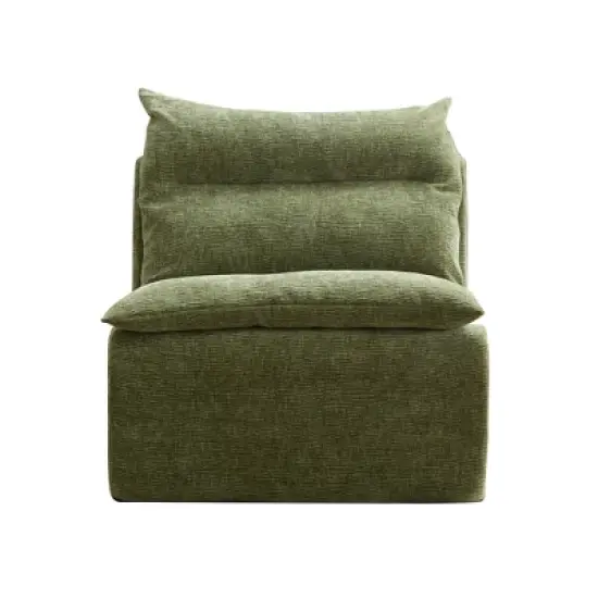Single Chair Sofa Lounge Chair With Backrest Fully Compressed Sofa Suitable For Living Room, Bedroom, Polyester,GREEN image {1}