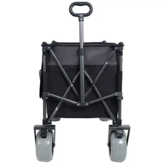 Gulches 300L XL Heavy-Duty Folding Wagon Cart, Black/Gray, 480 lbs Capacity, 9" x 4" All-Terrain Balloon Wheels image {6}