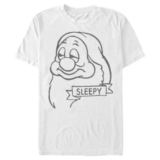 Men's Snow White and the Seven Dwarves Sleepy Line Art T-Shirt image {2}