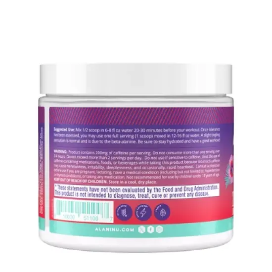 Alani Nutrition Pre-Workout Energy Supplement Powder - Hawaiian Shaved Ice - 7.2oz image {2}