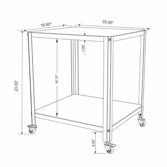 Metal Accent Rolling End Table Chalk White - Room Essentials&trade; image {4}