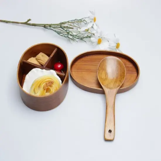 Unique Bargains Wooden Kitchen Non-stick Heat-resistant Tableware Rice Spoon image {2}