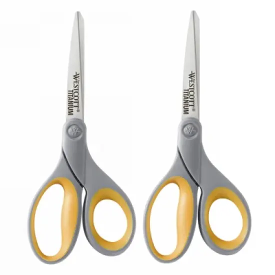 Westcott&reg; Soft Grip Titanium Bonded Scissors, 8" Straight, Pack of 2 image {5}