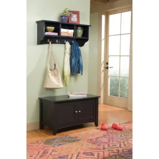 Shaker Cottage Storage Coat Hook with Cabinet Bench Set - Alaterre Furniture image {1}