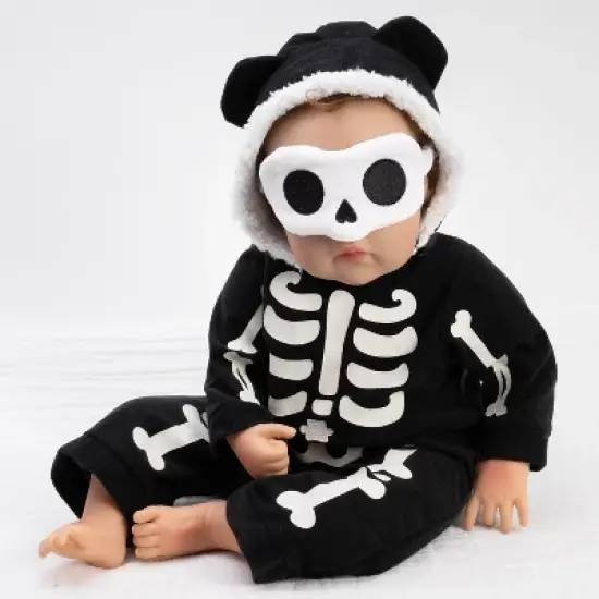 Paradise Galleries Realistic Reborn Toddler Boy, Spooky Peek-A-Boo! Halloween-Themed, with Magnetic Pacifier, One Doll with 2 Outfits, 6-Piece Gift Set image {3}