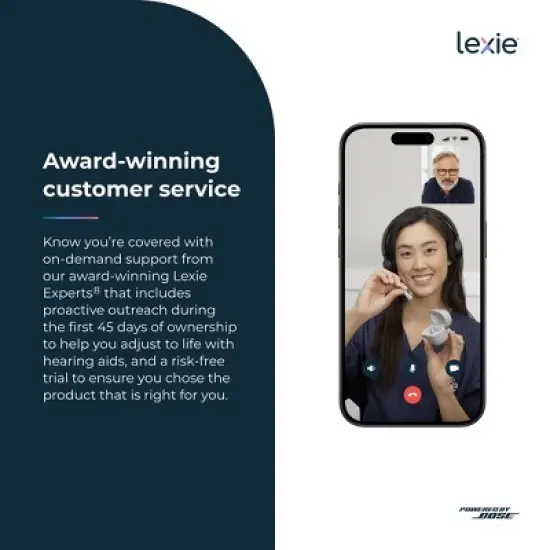 Lexie B1 OTC Hearing Aids Powered by Bose - Self-fitting OTC Hearing Aids for Adults and Seniors| Replaceable Batteries (Light Gray) image {7}