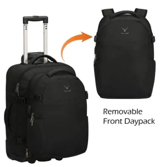 Hynes Eagle 63L Rolling Backpack x 3-Piece Packing Cube Set &ndash; 3-in-1 Travel Luggage with USB Port image {12}