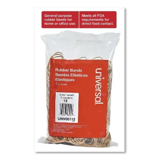 UNIVERSAL Rubber Bands Size 12 1-3/4 x 1/16 2500 Bands/1lb Pack 00112 image {2}