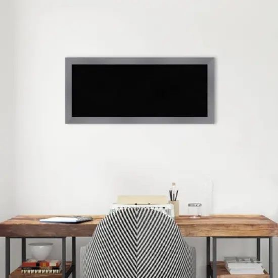 32"x14" Edwin Wood Frame Black Cork Board Gray - Amanti Art: Wall Mounted, Bulletin Display, Office Decor image {6}