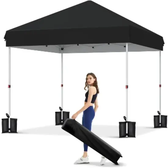Garvee 10x10 Pop Up Canopy Tent Outdoor Canopy One-Person Set Up Heavy Duty Commercial Instant Tent Shelter, 0-Sidewall image {9}
