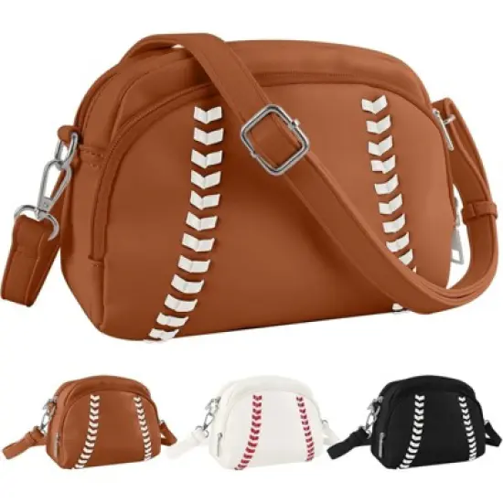 FATMOON Baseball Crossbody Purses for Women Mom Sport Small Baseball Shoulder Bag Vegan Leather Softball Handbags image {8}
