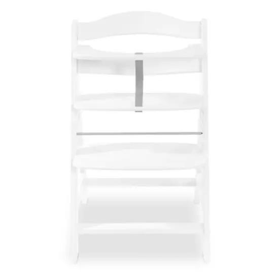 hauck AlphaPlus Grow Along White Wooden High Chair Seat with Grey Removable Tray Table and Pad Deluxe Seat Cushion for Babies 6 Months and Up image {4}