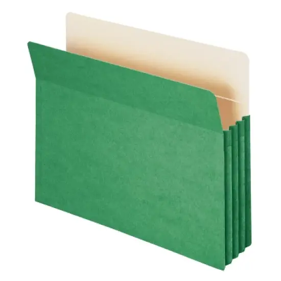 Smead File Pocket, Straight-Cut Tab, 3-1/2" Expansion, Letter Size, Green, 25 per Box (73226) image {5}