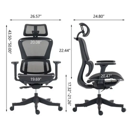 Sapphtopaz Ergonomic Office Chair with Adjustable Armrest, Gaming Chair with Tilt High Back, Headrest & Lumbar Support, Swivel Chair for Office image {3}