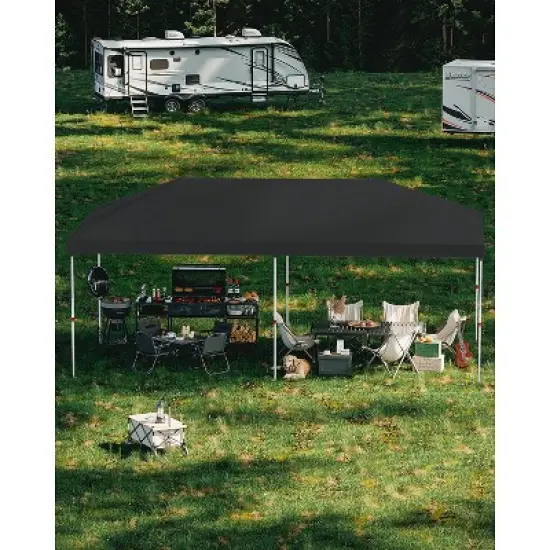 10x20 Pop Up Canopy - 1 Min Setup, 3 Height Adjustments w/Sandbags, UV Protection for Camping, Beach, Parties image {1}