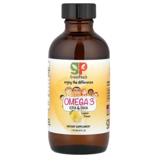 GreenPeach Omega 3 EPA & DHA, Lemon, 4 fl.oz (118.3 ml) image {2}