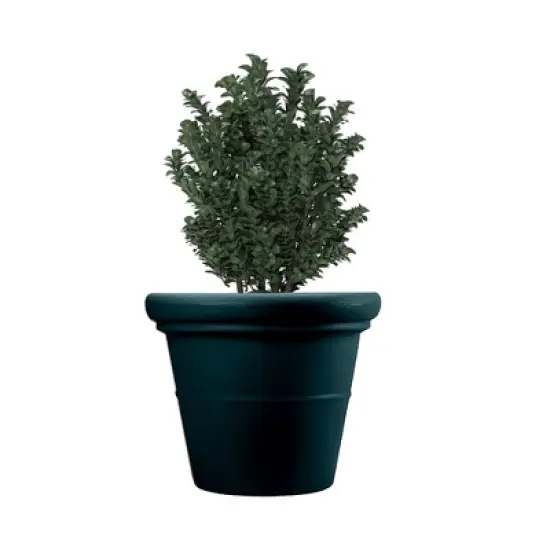 HC Companies 17 Inch Outdoor and Indoor Terrazzo Round House Planter with Heavy Rim for Flowers, Vegetables, and Succulents, Black (2 Pack) image {2}