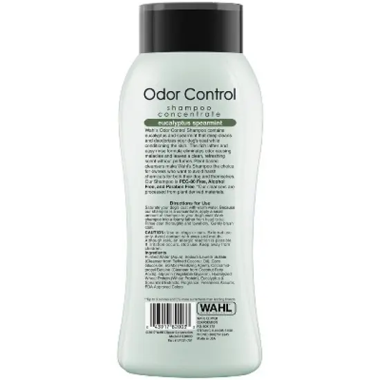 Wahl Odor Control Purifying Formula Eucalyptus Spearmint Fresh Scented Dog Shampoo Concentrate - 24oz image {1}