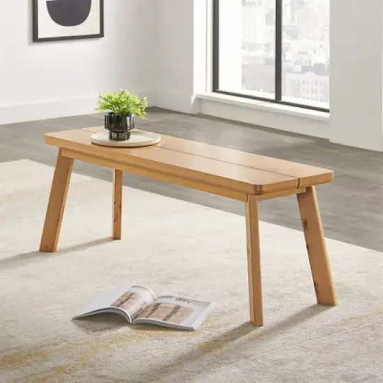 48" Shelburne Dining Bench Warm Natural - Alaterre Furniture image {1}