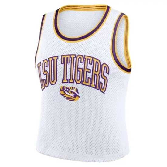 NCAA LSU Tigers Women's White Cropped Jersey image {3}