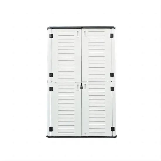 WELLFOR 380 gal Vertical Storage Deck Box Beige image {10}