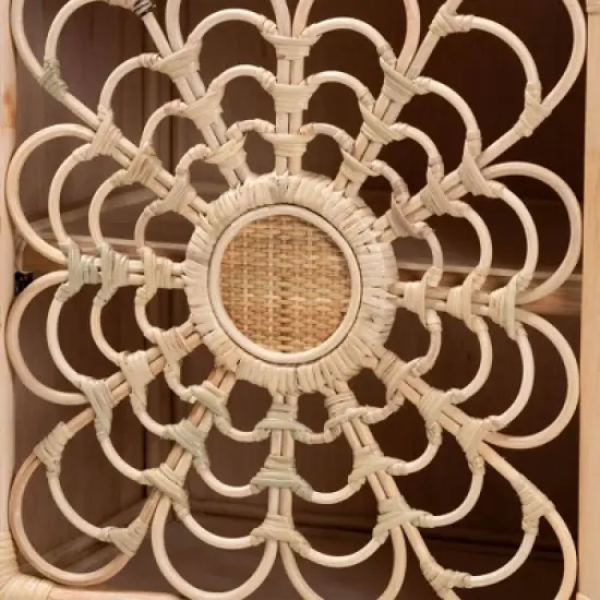 Acelin Rattan Nightstand Natural Brown - Baxton Studio: No Assembly, Spot Clean, Rectangle Shape, 30 Day Warranty image {5}