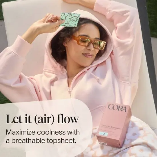 Cora Organic Cotton Ultra Thin Panty Liners for Periods - Regular Absorbency - 40ct image {4}