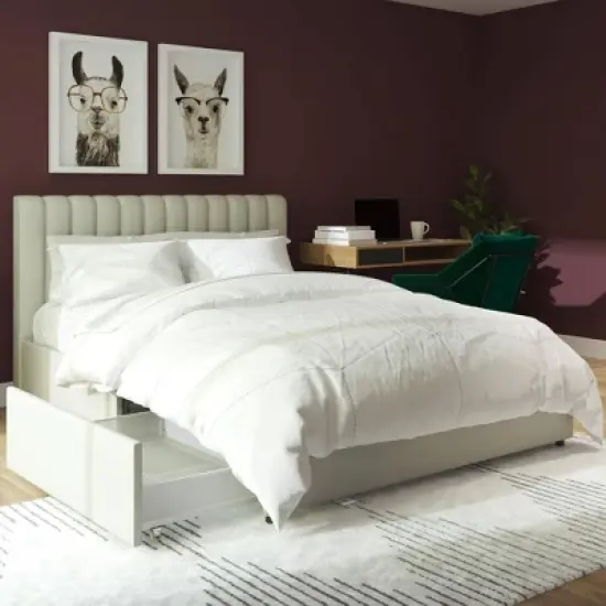 Brittany Upholstered Bed with Storage Drawers - Novogratz image {2}
