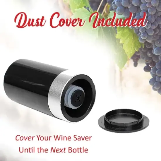 Brentwood Portable Automatic Vacuum Wine Preserver and Bottle Stopper in Black image {3}