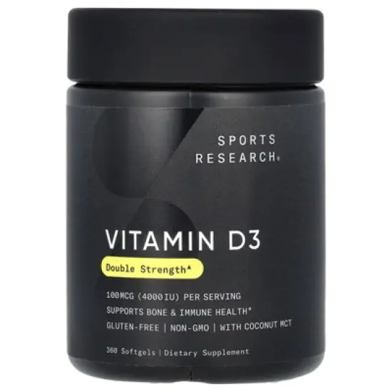 Sports Research Vitamin D3, 100 mcg (4,000 IU), 360 Softgels image {3}