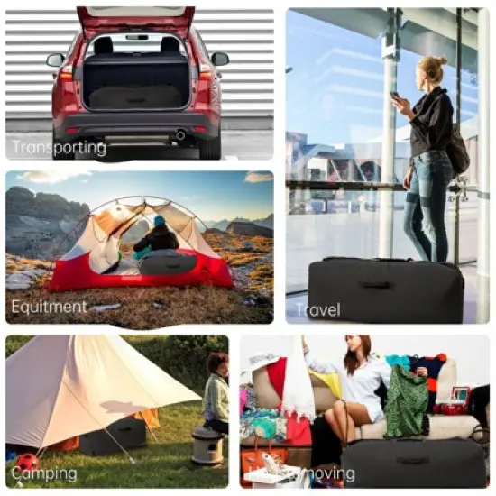 42 Inch Canvas Duffel Bag 150L Extra Large Luggage Duffle for Travel Sport and Camping - Black image {1}