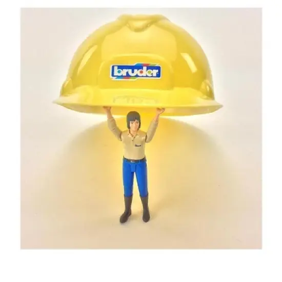 Bruder Construction Worker Hard Hat Yellow Helmet image {1}