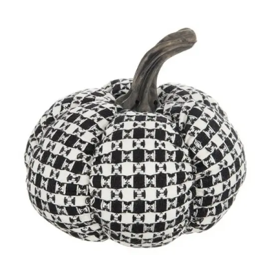 Whisen Fabric Plaid Pumpkin Decor, Holiday Halloween Decoration image {5}